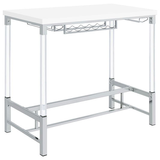 Norcrest Bar Table in White High Gloss - Coaster Furniture
