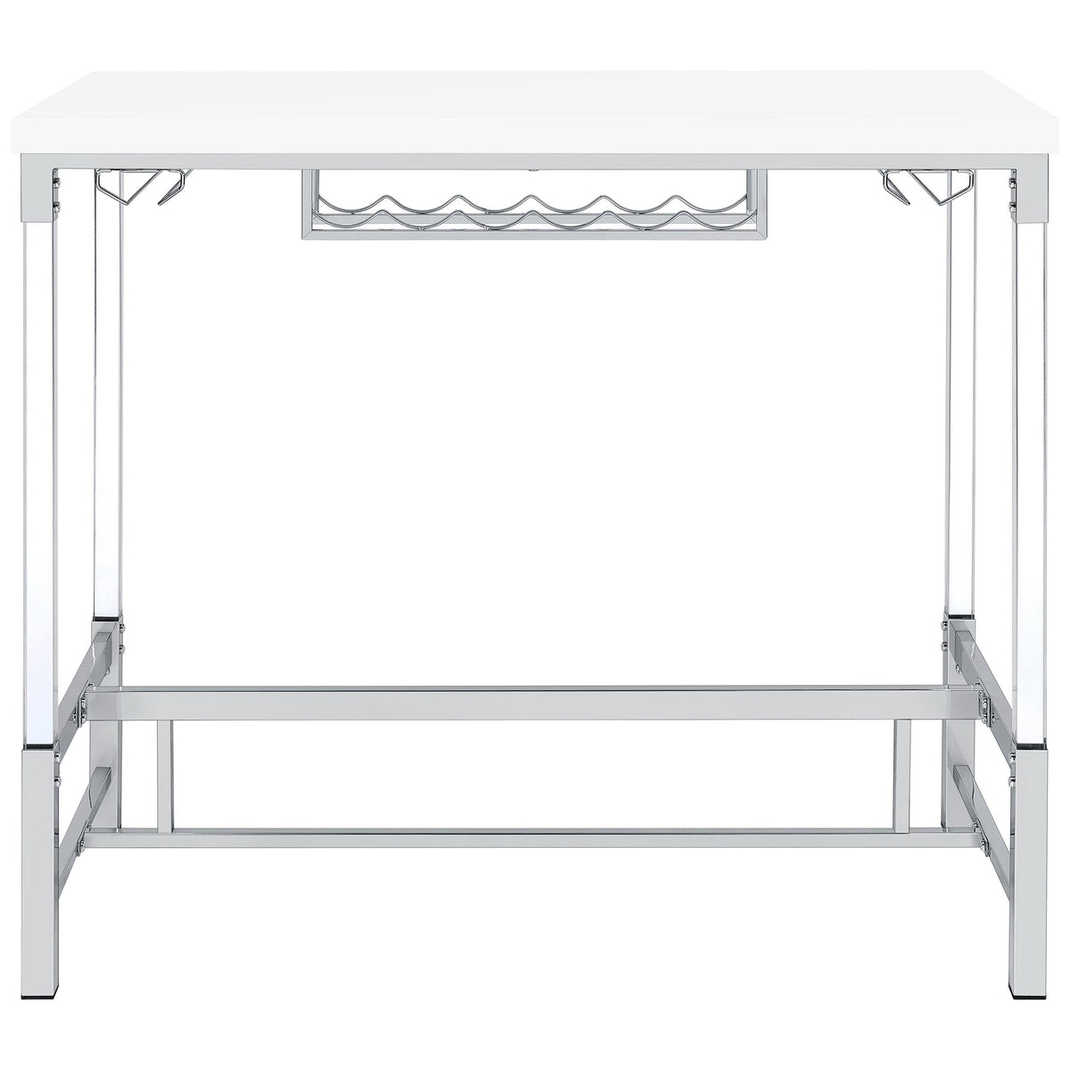 Norcrest Bar Table in White High Gloss - Coaster Furniture