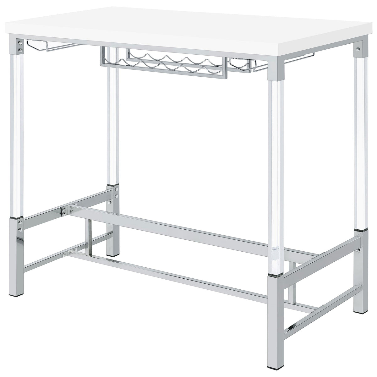 Norcrest Bar Table in White High Gloss - Coaster Furniture