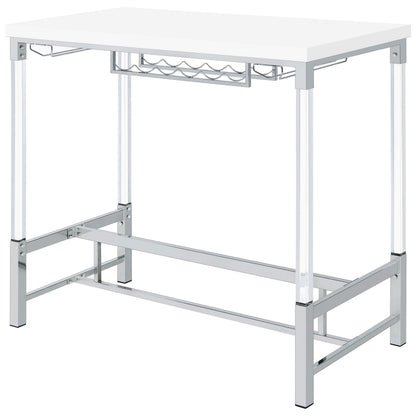 Norcrest Bar Table in White High Gloss - Coaster Furniture