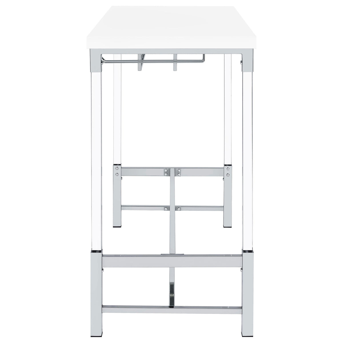 Norcrest Bar Table in White High Gloss - Coaster Furniture