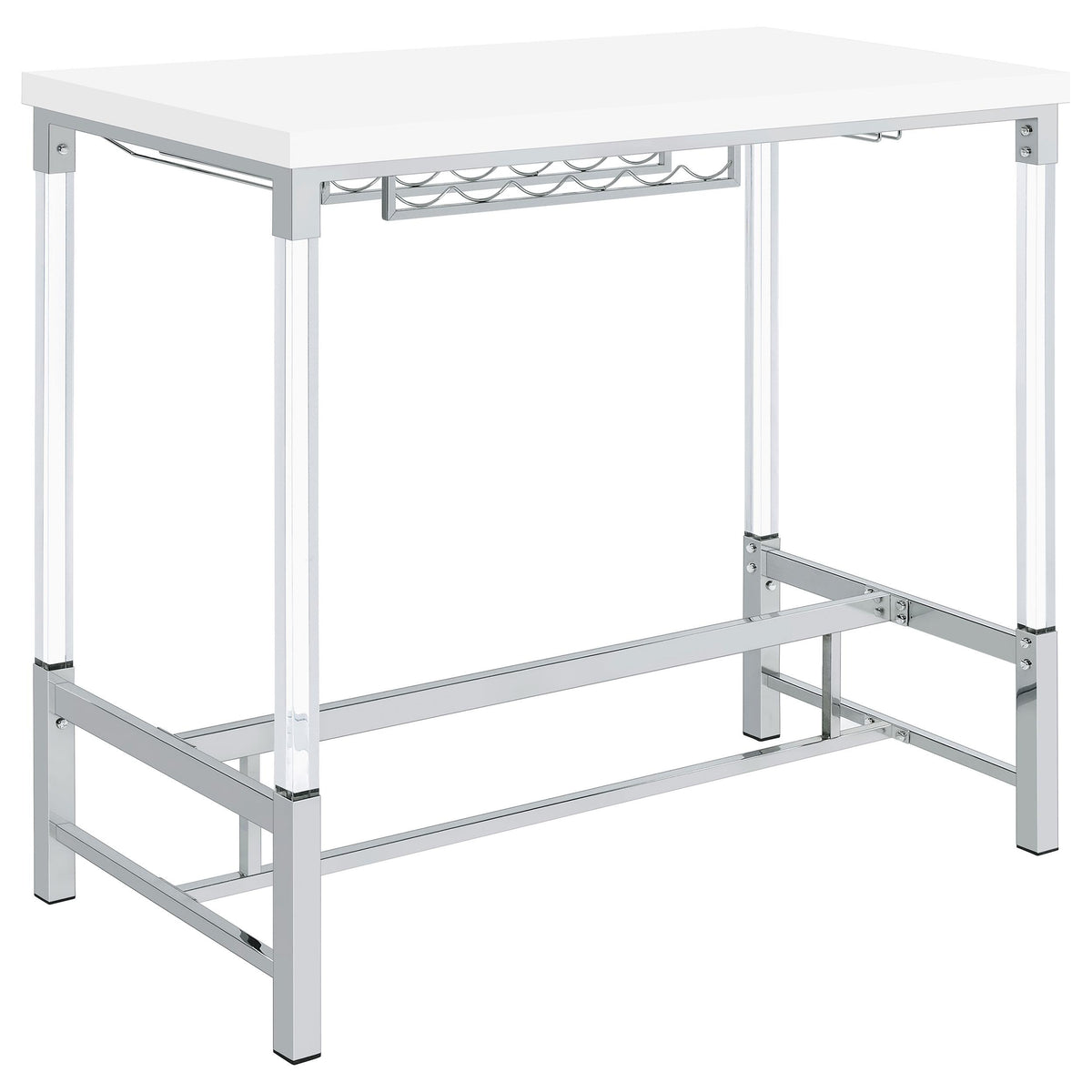 Norcrest Bar Table in White High Gloss - Coaster Furniture