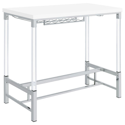 Norcrest Bar Table in White High Gloss - Coaster Furniture