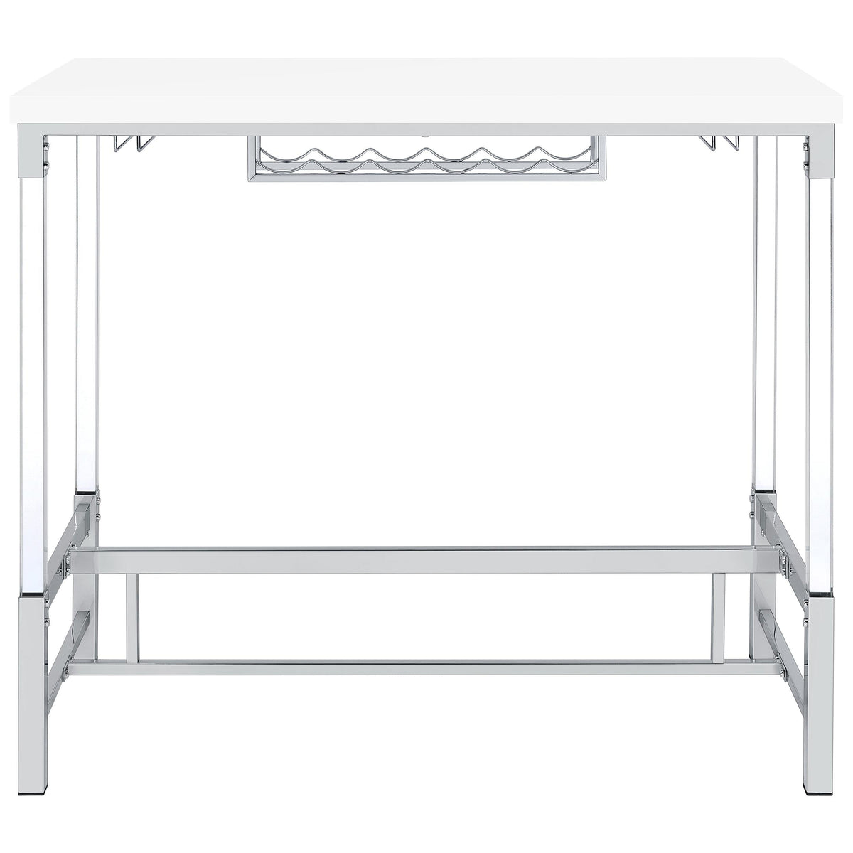 Norcrest Bar Table in White High Gloss - Coaster Furniture