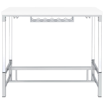 Norcrest Bar Table in White High Gloss - Coaster Furniture