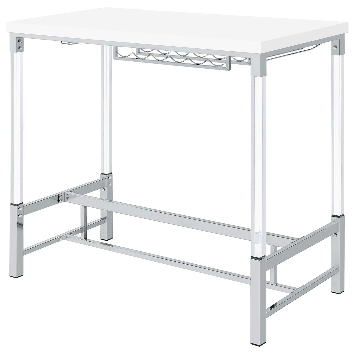 Norcrest Bar Table in White High Gloss - Coaster Furniture
