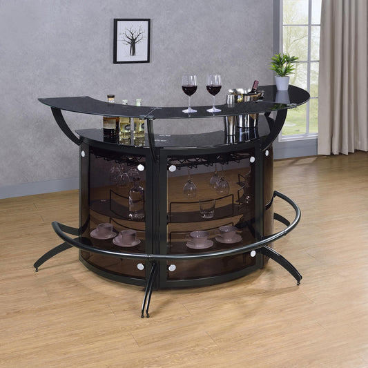 Dallas Home Bar Set in Black - Coaster Furniture