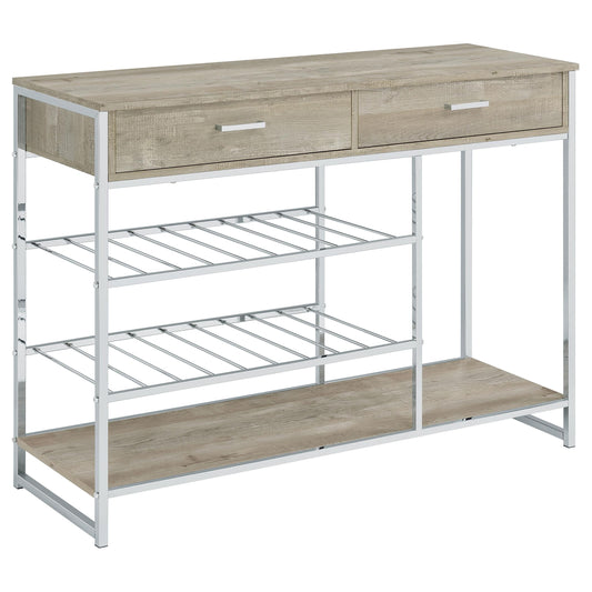 Melrose Bar Cabinet in Grey Washed Oak - Coaster Furniture