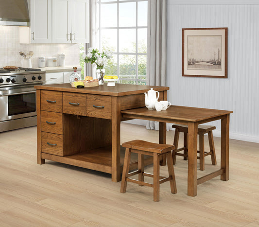Mayfair Kitchen Island in Dark Oak - Coaster Furniture