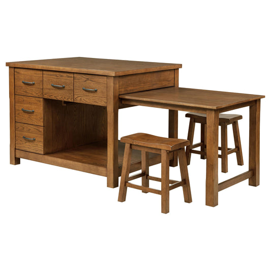 Mayfair Kitchen Island in Dark Oak - Coaster Furniture