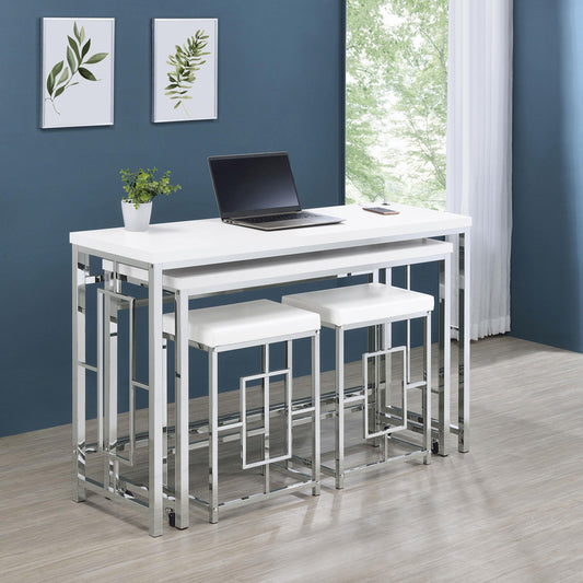 Jackson Counter Height Dining Set in White - Coaster Furniture