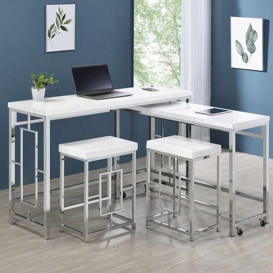Jackson Counter Height Dining Set in White - Coaster Furniture