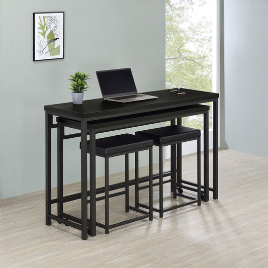 Hawes Counter Height Dining Set in Dark Charcoal - Coaster Furniture