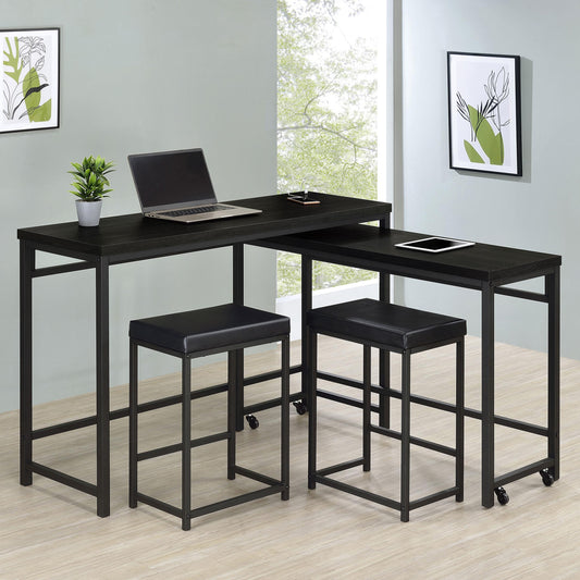 Hawes Counter Height Dining Set in Dark Charcoal - Coaster Furniture