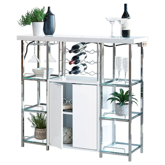 Gallimore Bar Cabinet in White - Coaster Furniture