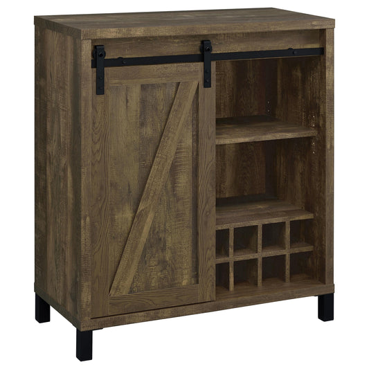 Arlington Wine Cabinet in Rustic Oak - Coaster Furniture