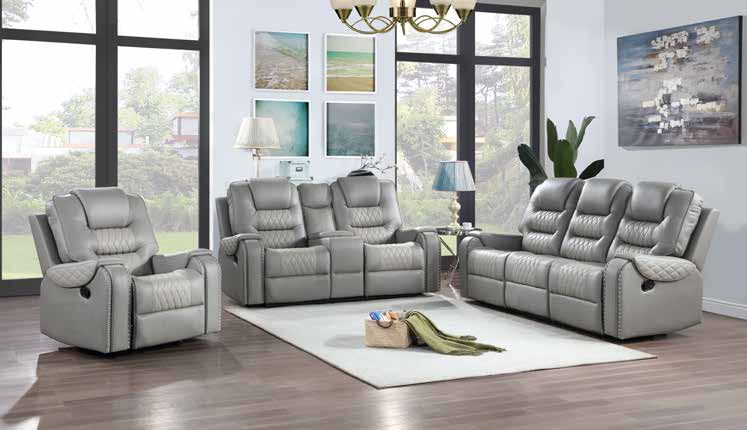 9507 Two-Tone Light Grey Living Room Set