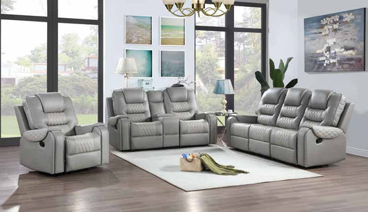 9507 Two-Tone Light Grey Living Room Set
