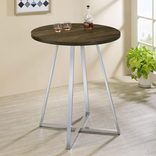 Burkhart Bar Table in Brown Oak - Coaster Furniture