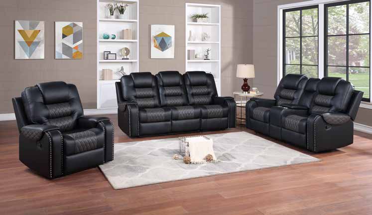 9508 Two-Tone Grey / Black Living Room Set