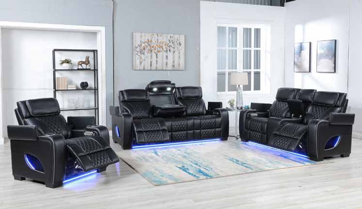 9610 Black Power Living Room Set