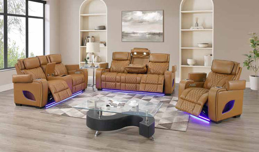 9612 Cognac Power Living Room Set