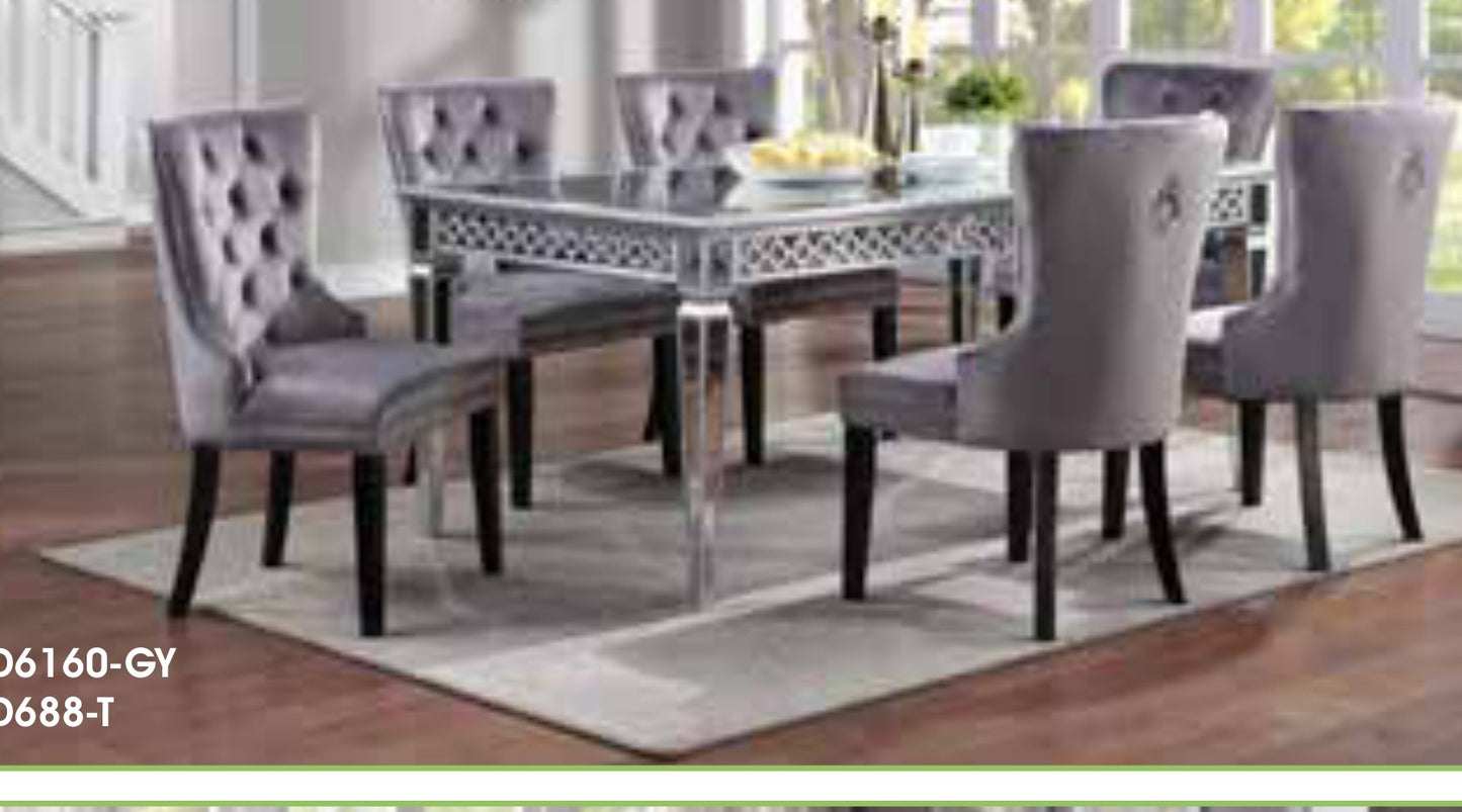 D6160 Velvet Mirror Dining Set