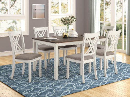 Fortress 7-Piece Dining Set in Vintage Vanilla - Coaster Furniture