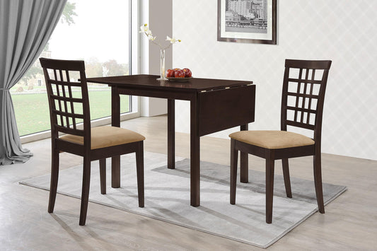 Kelso 3-Piece Dining Set in Cappuccino - Coaster Furniture