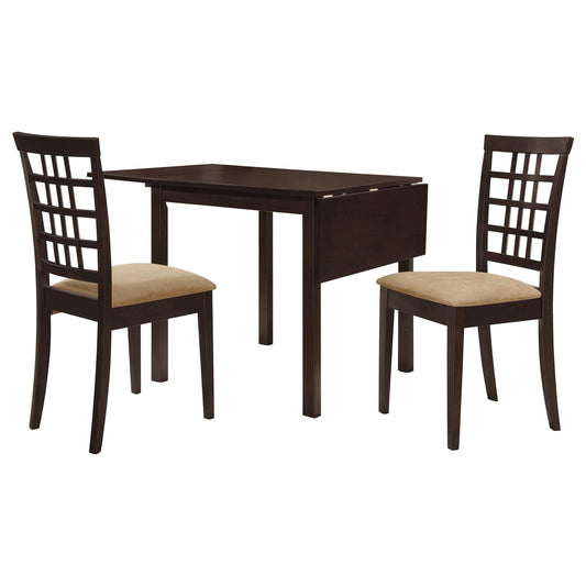 Kelso 3-Piece Dining Set in Cappuccino - Coaster Furniture
