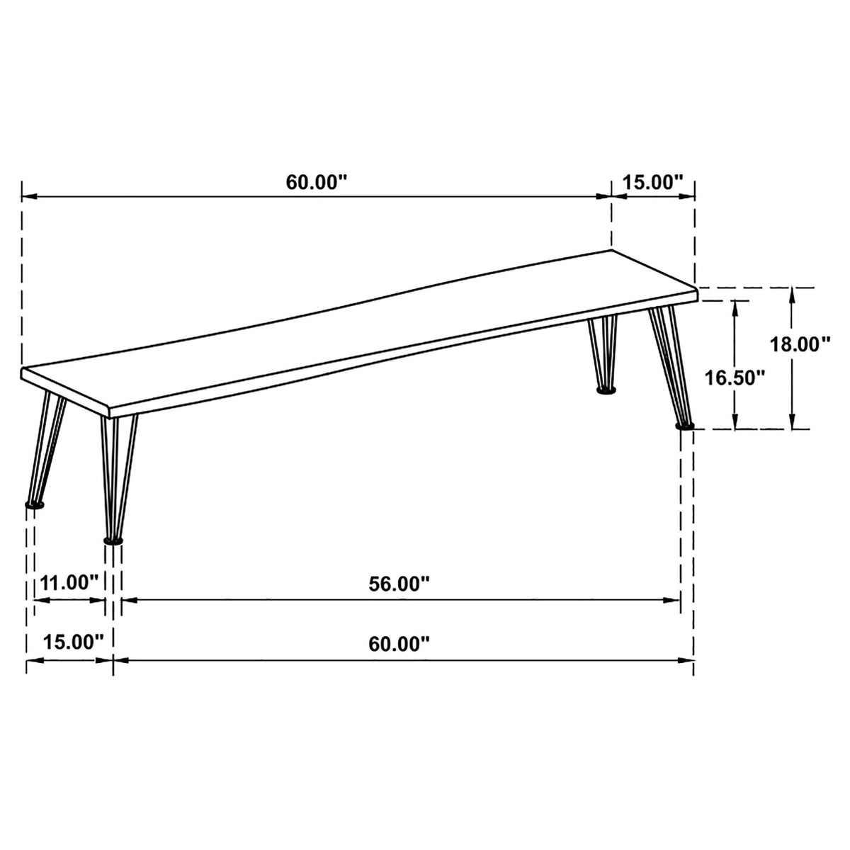 Sherman Dining Bench in Natural Acacia - Coaster Furniture