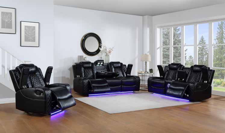 9630 Black LED Living Room Set
