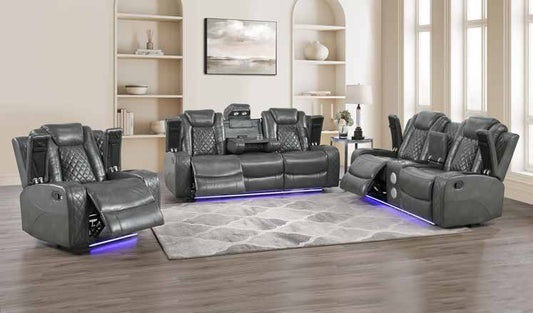 9634 Grey LED Living Room Set