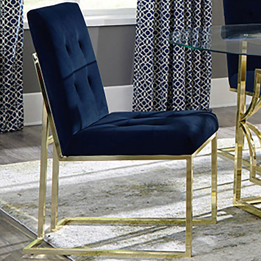 Cisco Side Chair in Blue / Gold - Coaster Furniture