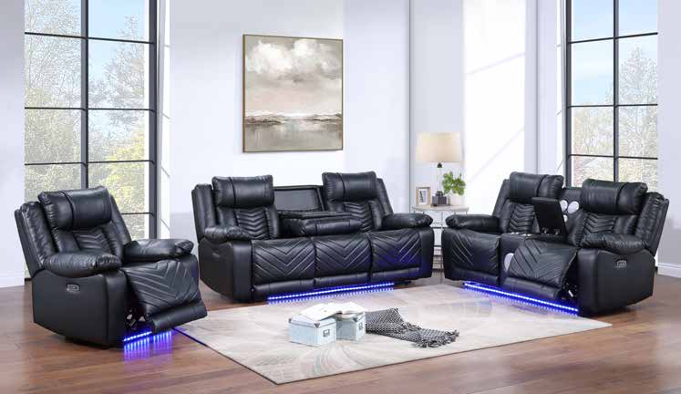 9650 Black Power Seat and Power Living Room Set