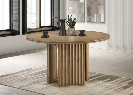 Adina Dining Table in Barley / Distressed Light Brown - Coaster Furniture