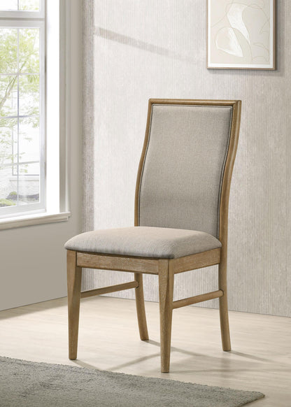 Adina Side Chair in Barley / Distressed Light Brown - Coaster Furniture
