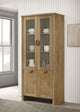 Adina Display Cabinet in Barley / Distressed Light Brown - Coaster Furniture