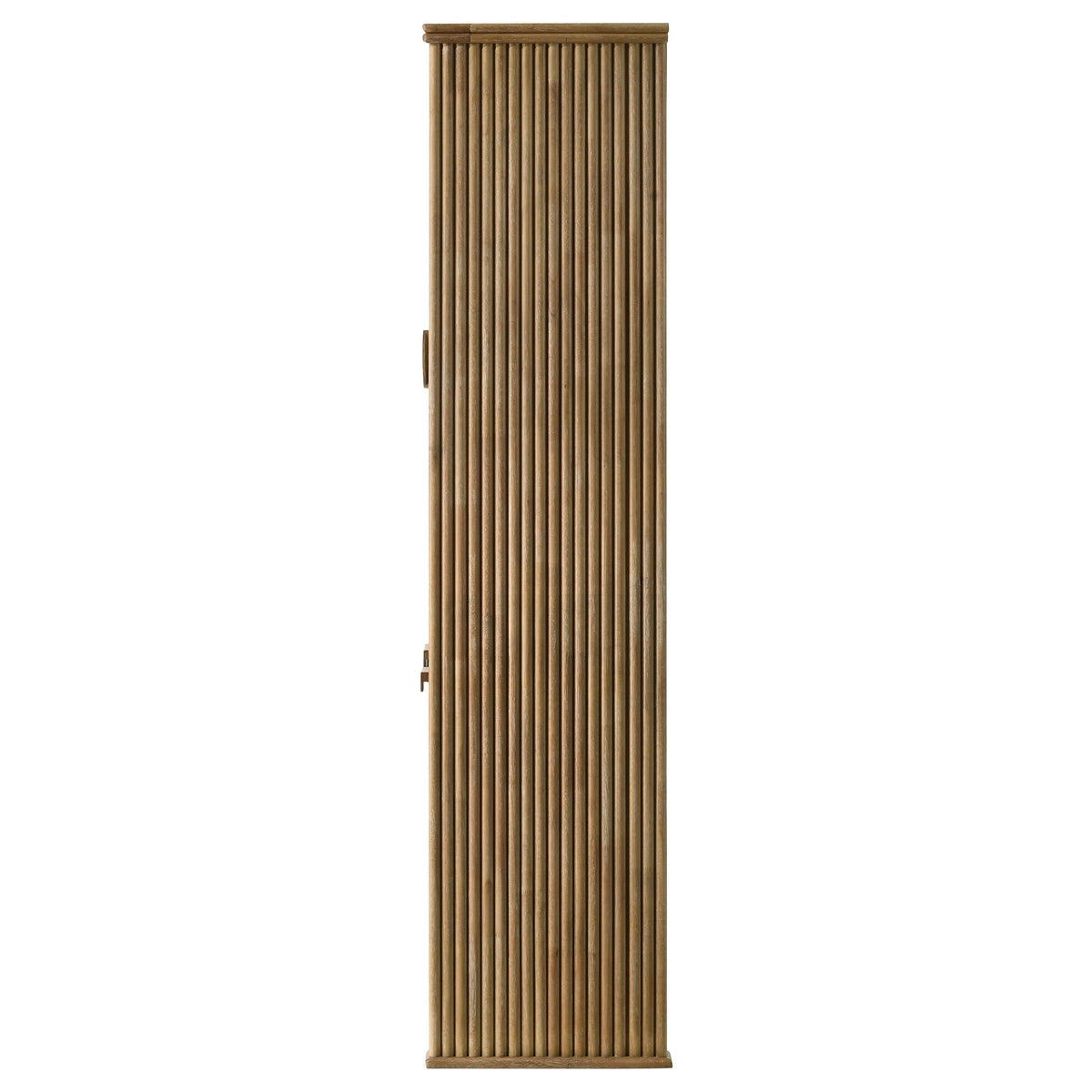 Adina Display Cabinet in Barley / Distressed Light Brown - Coaster Furniture