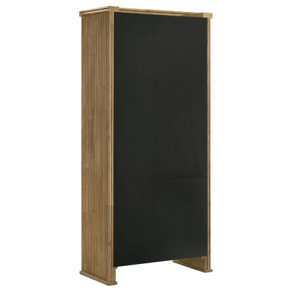 Adina Display Cabinet in Barley / Distressed Light Brown - Coaster Furniture