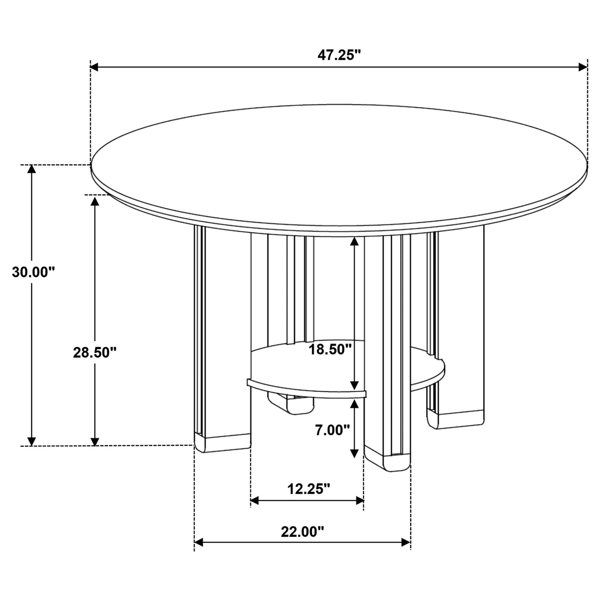 Ottowa Dining Table in Brown - Coaster Furniture