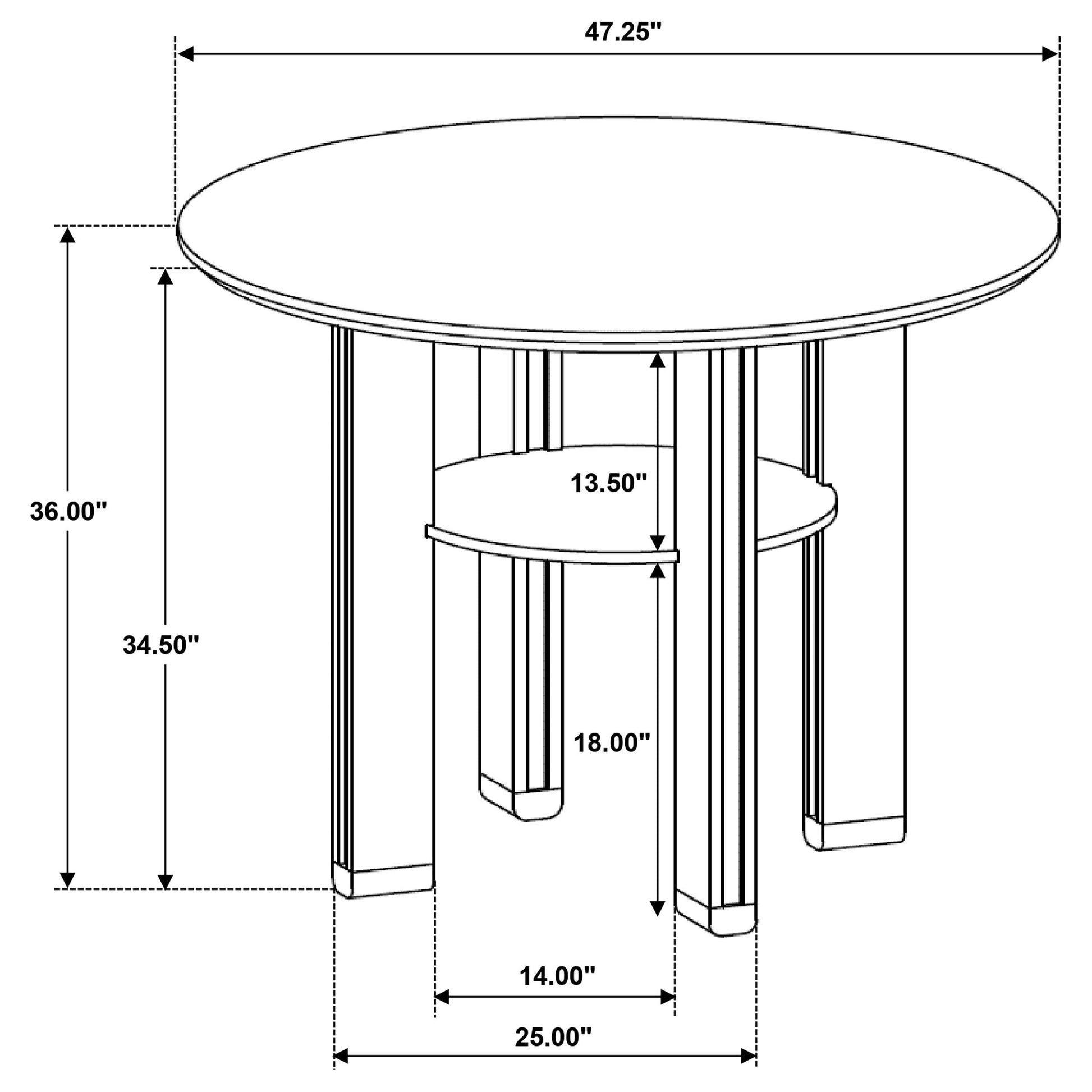 Ottowa Counter Height Dining Table in Brown - Coaster Furniture