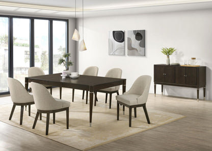 Reseda Dining Table 8-Piece Set in Beige / Ash Brown - Coaster Furniture