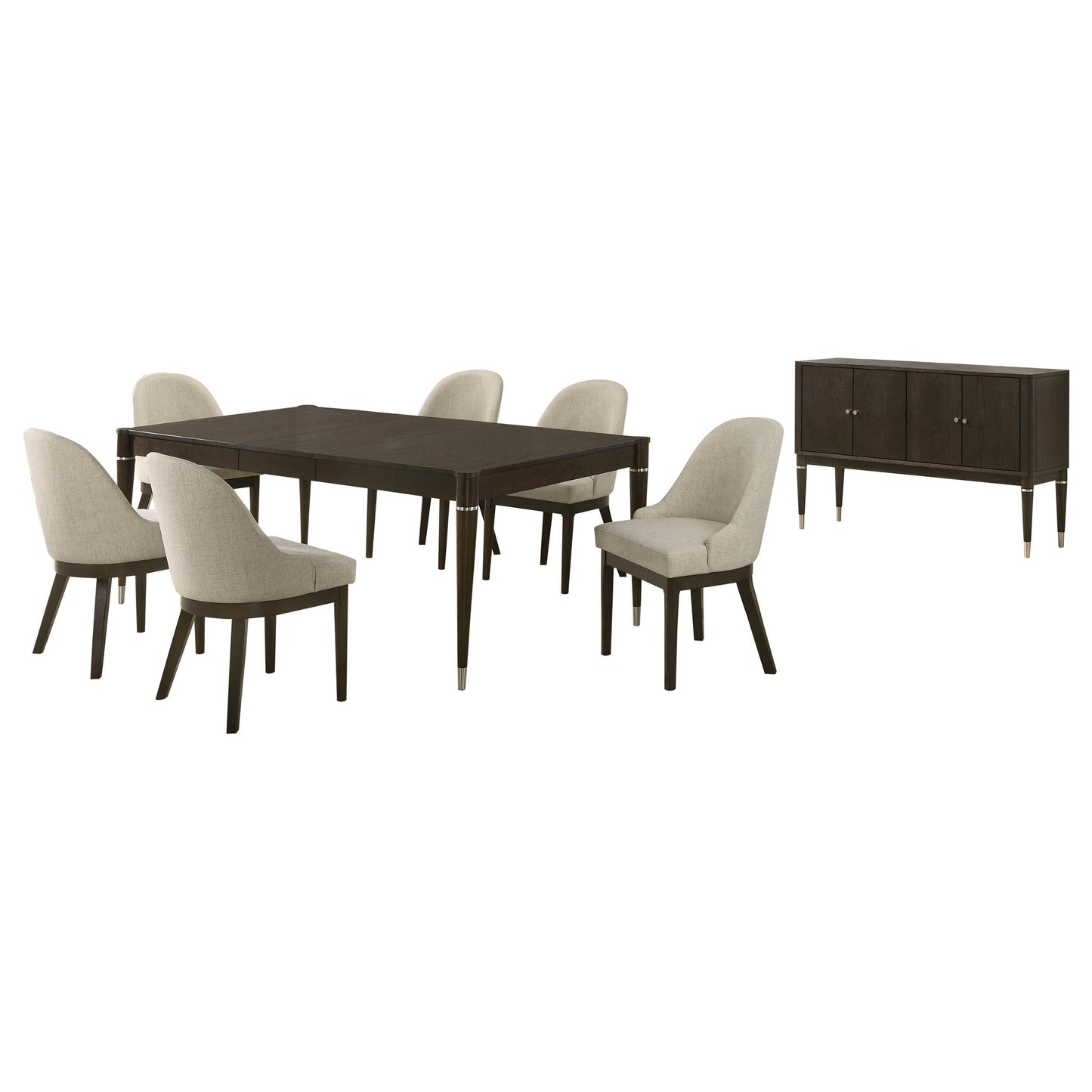 Reseda Dining Table 8-Piece Set in Beige / Ash Brown - Coaster Furniture