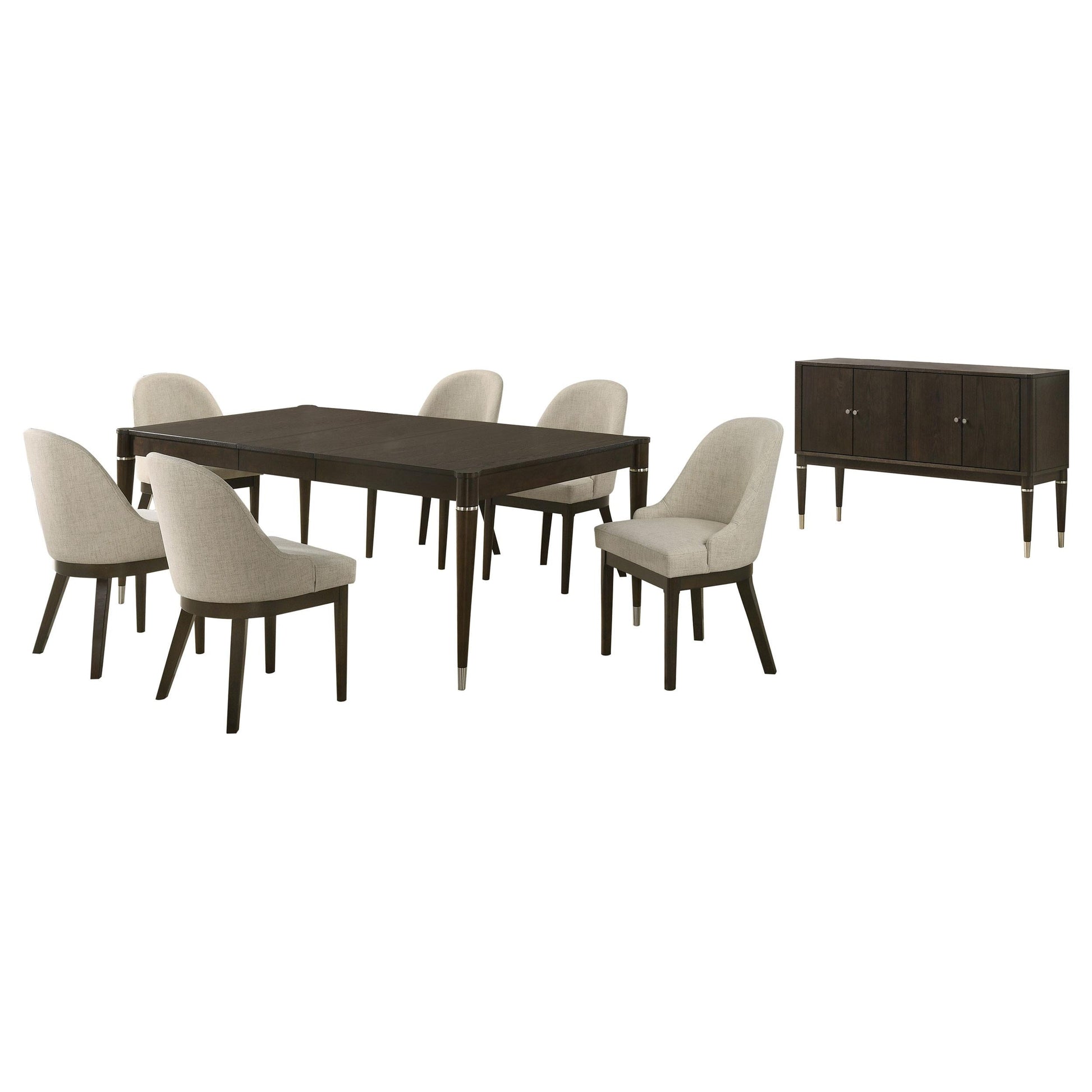 Reseda Dining Table 8-Piece Set in Beige / Ash Brown - Coaster Furniture