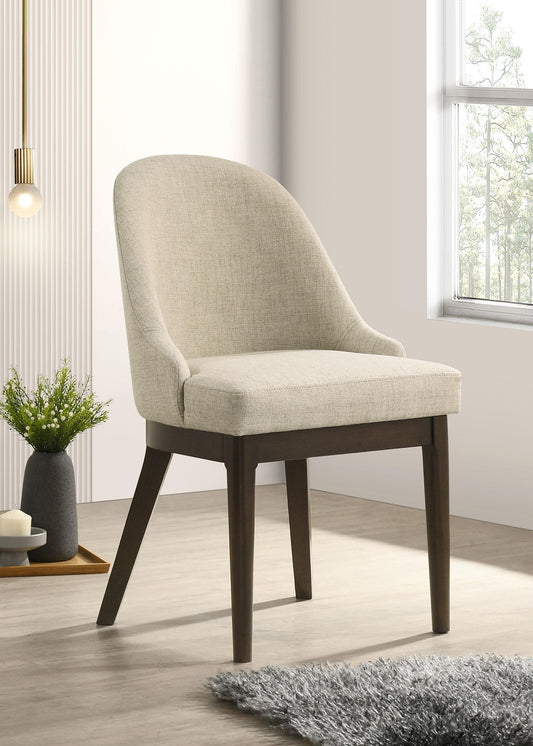 Reseda Side Chair in Beige / Ash Brown - Coaster Furniture