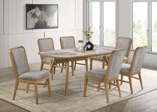 Croyden Dining Set in Grey / Weathered Natural - Coaster Furniture