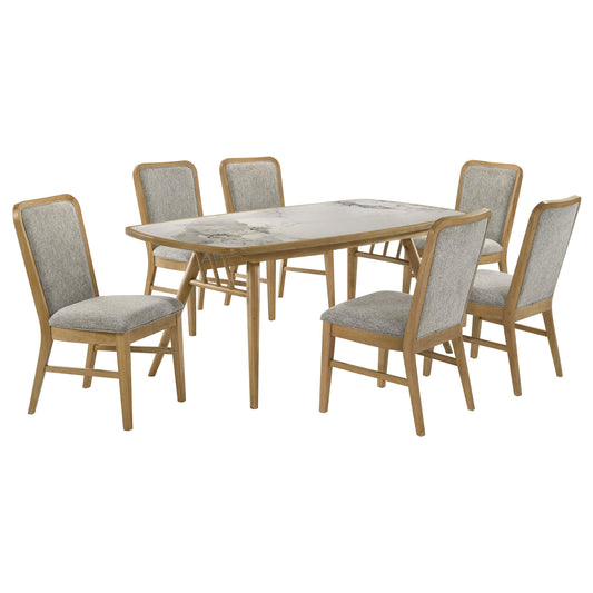 Croyden Dining Set in Grey / Weathered Natural - Coaster Furniture