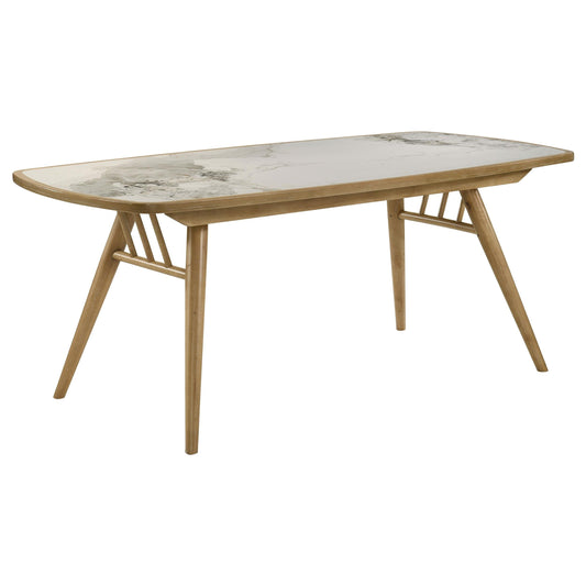 Croyden Dining Table in Grey / Weathered Natural - Coaster Furniture