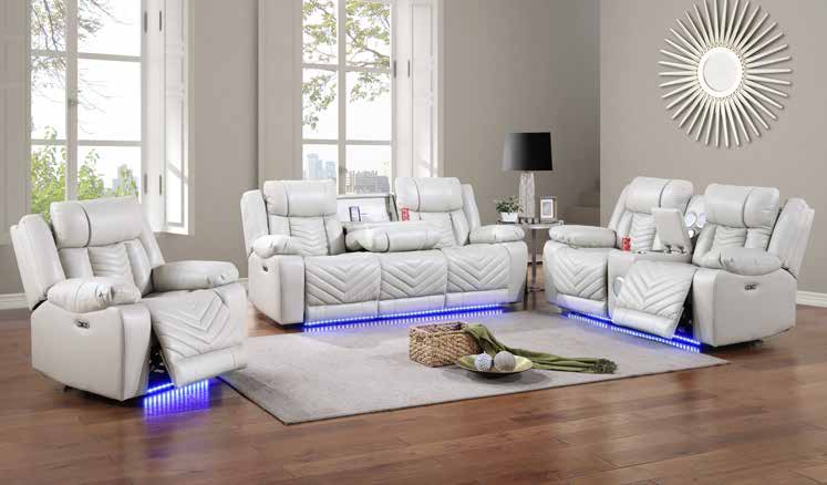 9651 Cream Power Seat and Power Living Room Set